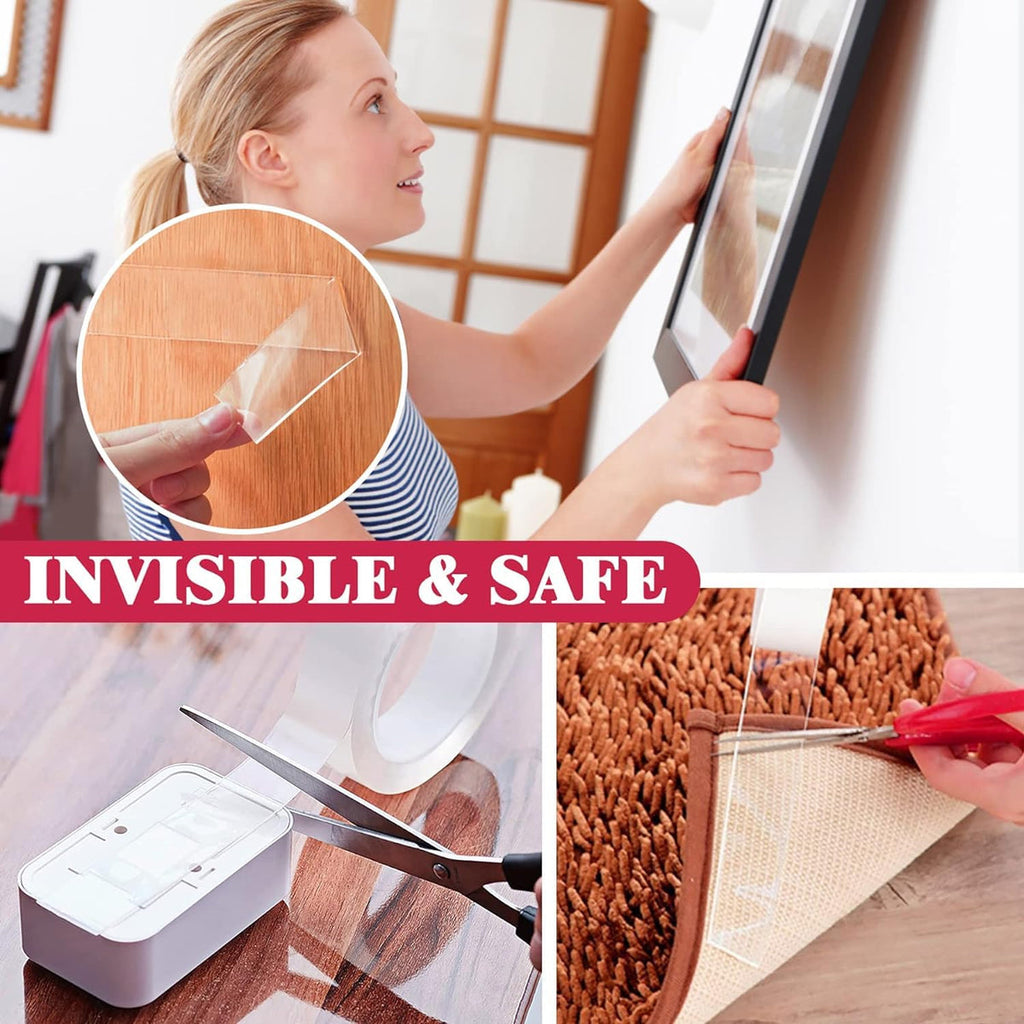 Double-Sided Tape – Strong, Invisible & Hassle-Free Fixing (Buy 1 Get 1 Free)