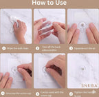Strong Reusable Adhesive Wall Hooks – Pack of 40 | Snuba