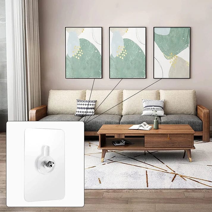 Strong Reusable Adhesive Wall Hooks – Pack of 40 | Snuba