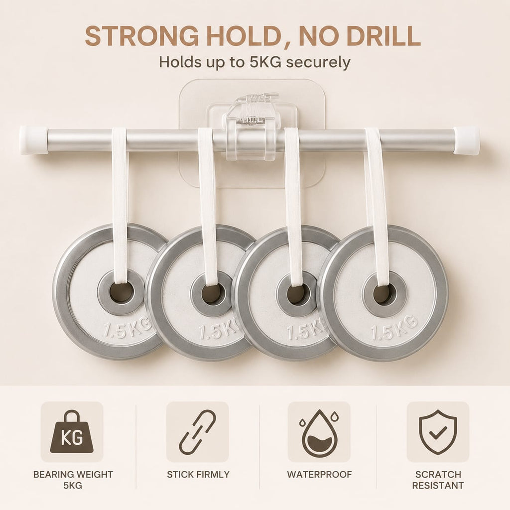 Self-Adhesive Curtain Rod Clips