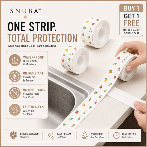 Waterproof & Oil-Proof Self Adhesive Caulk Tape – for Kitchen & Bathroom (Pack of 2 Tape Sets)
