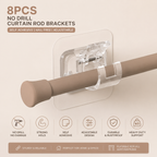 Self-Adhesive Curtain Rod Clips